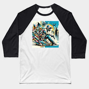 Urban Pulse: The Skater's Symphony Baseball T-Shirt